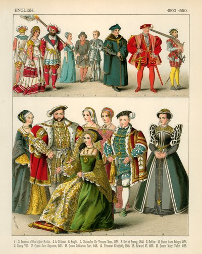 Engelsk kostume 1500-1550 af Albert Kretschmer