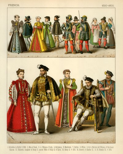 Fransk Kostume 1550-1600 af Albert Kretschmer