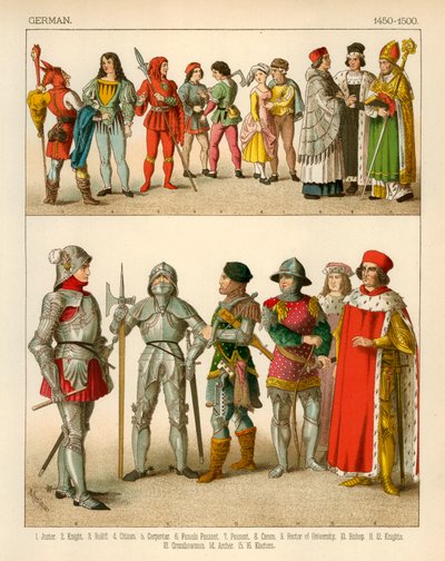 Tysk Kostume 1450-1500 af Albert Kretschmer