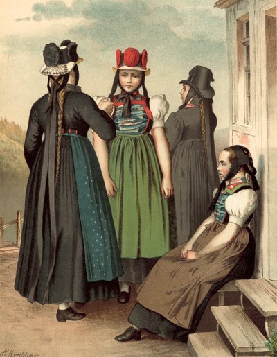 Tysk kostume, Baden, St Georgen, Tennenbronn af Albert Kretschmer