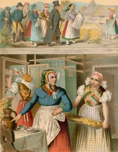 Tysk kostume, Preussen (provinsen Schlesien), Buchwald, Fischbach af Albert Kretschmer