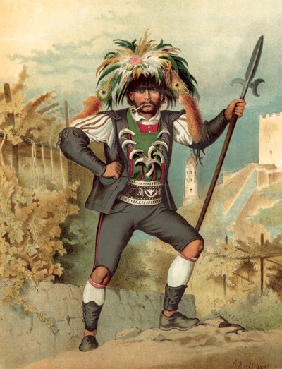 Tysk kostume, Tyrol, Weinhuter von Meran af Albert Kretschmer