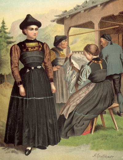 Tysk kostume, Vorarlberg, Bregenzerwald af Albert Kretschmer