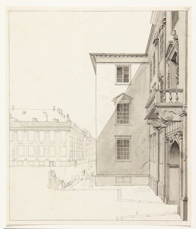 Kongens Nytorv. Parti af Charlottenborg og Thotts palæ af Albert Küchler