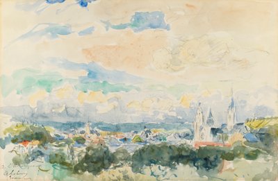 Skitse af en landsby, slutningen af det 19.-begyndelsen af det 20. århundrede. af Albert Lebourg