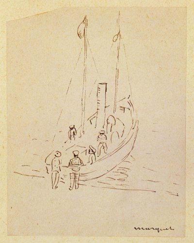 Båd (blyant på papir) af Albert Marquet