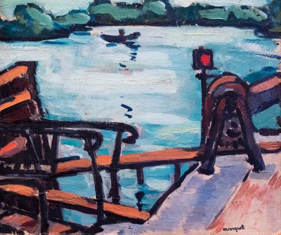 Landskab, detalje, mellem 1903-1927 (olie på karton) af Albert Marquet