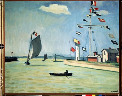 Havnen i Honfleur i Normandiet af Albert Marquet