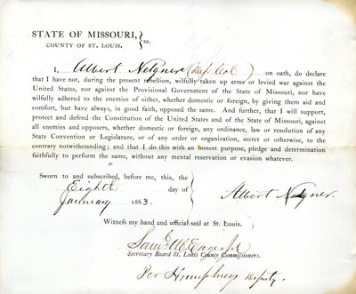 Loyalitetsed af Albert Nelgner fra Missouri, County of St.Louis af Albert Nelgner