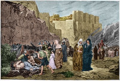 Albigensian Crusade - Fornærmelsen mod fanger - - Korstog mod Albigeers i 1211. Fornærmelsen mod fanger gravering efter Albert Maignans maleri af Albert Pierre René (after) Maignan