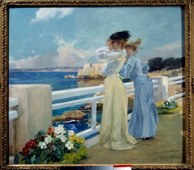 Mågerne eller ""den franske riviera"" Maleri af Albert Maignan (1845-1908) 1906 Le Havre, Museum of Fine Arts af Albert Pierre Rene Maignan