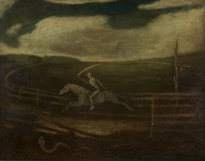 Væddeløbsbanen, eller døden på en bleg hest, ca. 1896-1908 (olie på lærred) af Albert Pinkham Ryder