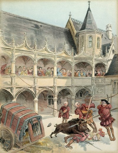 Amboises orne. Under fejringer efter fremtiden for kong Francois I (1494-1547) i 1515, nedrev en løs orne i gården til Chateau d