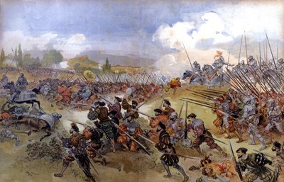 Slaget ved Cerisolles mellem Francis Ist og Charles V af Albert Robida