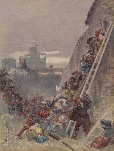 Bourbon blev dræbt i angrebet på Rom den 6. maj 1527 af Albert Robida