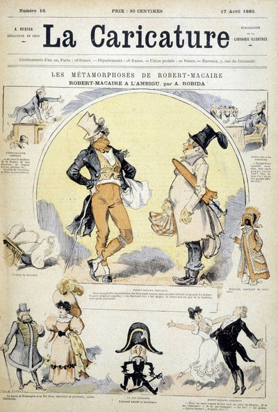 Tegnefilm om skuespilleren Robert Macaire af Robida, cov. "" Karikaturen"" 17/7/1880. af Albert Robida