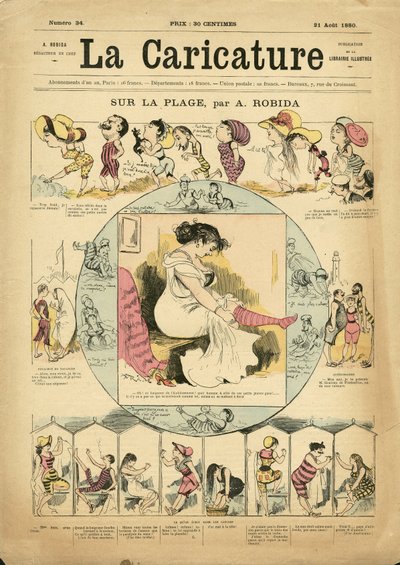 Illustration af Albert Robida (1848-1926) til forsiden af La Caricature (1880) af Albert Robida