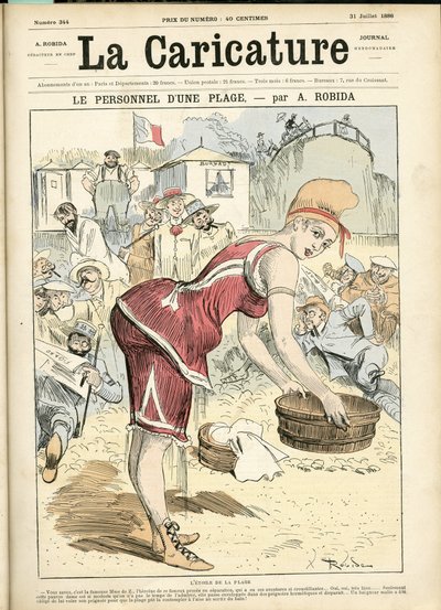 Illustration af Albert Robida (1848-1926) til tæppet af La Caricature (1880) af Albert Robida