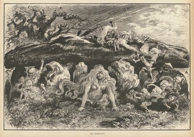 Korrigans, ånder fra bretonsk legende (litho) af Albert Robida