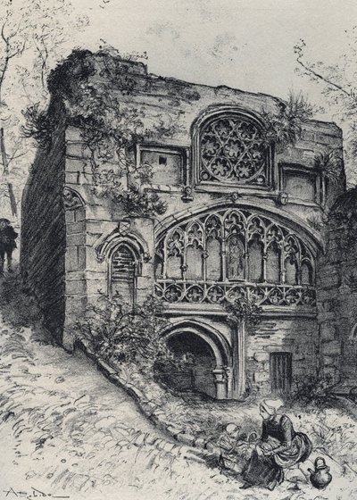 La fontaine des carmelites in morlaix - Det gamle Frankrig - Bretagne - tekst, tegninger og litografier, af Albert Robida (1848-1926) udateret slutningen af ​​1800-tallet af Albert Robida