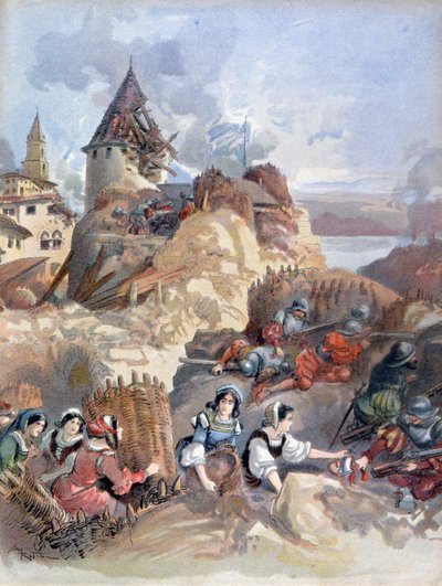 Naiset Marseillen piirityksessä af Albert Robida