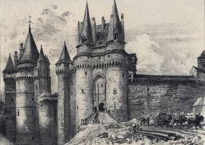 Le Chatelet a Vitre i Ille-et-Vilaine - Det gamle Frankrig - Bretagne - tekst, tegninger og litografier, af Albert Robida (1848-1926) udateret slutningen af ​​1800-tallet af Albert Robida