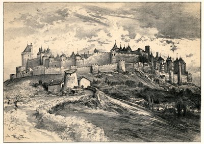 Middelalderbyen Carcassonne af Albert Robida