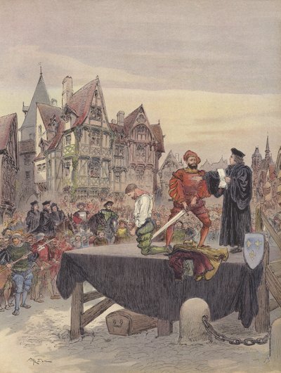 Saint Vallier benådes på stilladset af Albert Robida