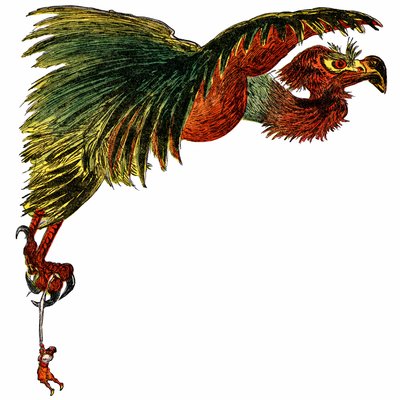 Sømanden Sindbad (Sinbad) - fortælling om de tusind og en (1001) nætter - illustration af en bog fra 1948 (Fortin-udgaven, samling Marvelous Imaging of Childhood), der fortæller sine eventyr - illustration af Albert Robida (1848 - 1926) - Anden rejse : S af Albert Robida