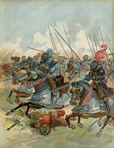 Sjette italienske krig (1521-1526): Slaget ved Pavia (Italien), 24. februar af Albert Robida