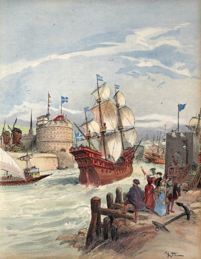 Kongens flåde i Havre: La Belle Francoise, illustration fra 