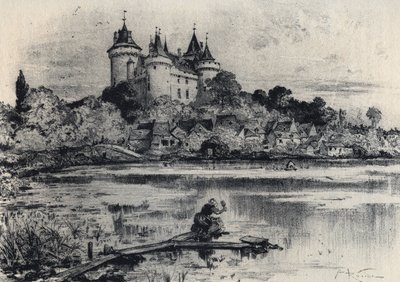 Slottet Combourg i Ille-et-Vilaine - Det gamle Frankrig - Bretagne - tekst, tegninger og litografier, af Albert Robida (1848-1926) udateret slutningen af 1800-tallet af Albert Robida