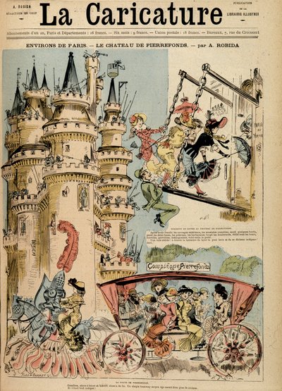 Vejen til slottet Pierrefonds i Oise (60). af Albert Robida