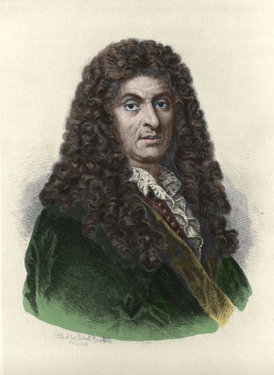 Portræt af Henry Purcell (1659-1695), engelsk komponist baseret på tegningen af Albert Rosenthal. af Albert Rosenthal