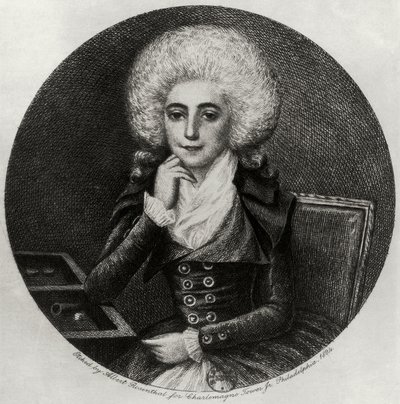 Portræt af Marie-Madeleine Pioche de La Vergne (kobberstik) af Albert Rosenthal