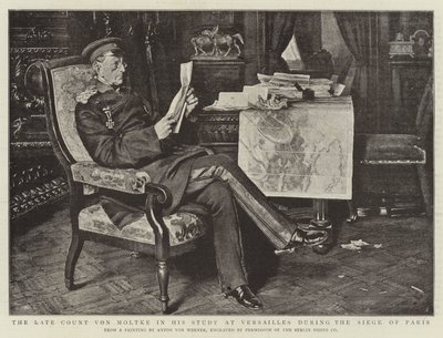 Den afdøde grev von Moltke i sit studie i Versailles under belejringen af Paris af Albert Sauvert
