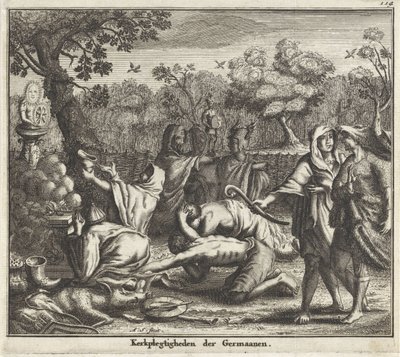 Teutonerne tilbeder en af ​​deres guder Tyskernes kirkeceremonier (titel på objekt) af Albert Schut