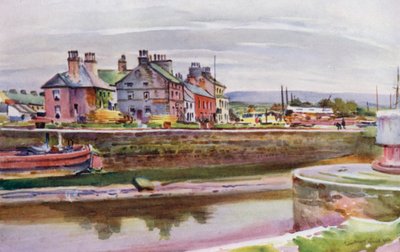 Glasson, on the Lune (farve litho) af Albert Woods