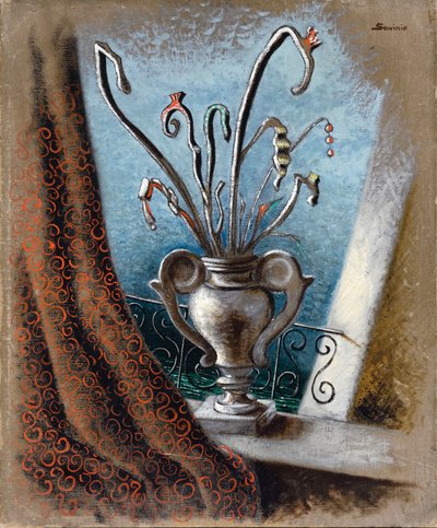 Fleurs (olie på lærred) af Alberto  Savinio