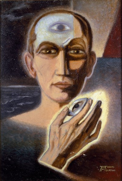Øjet og den menneskelige ånd (olie på lærred) af Alberto Martini