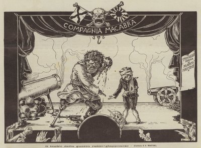 Skuepladsen for den russisk-japanske krig (Litho) af Alberto Martini