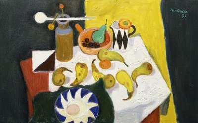 Stilleben med pærer af Alberto Morrocco