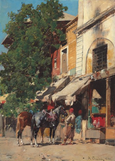På markedspladsen, Istanbul, 1881 af Alberto Pasini