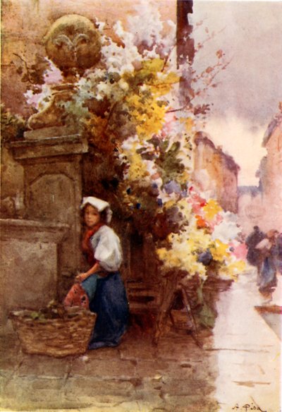 Ved foden af den spanske trappe, Piazza di Spagna, på en våd dag af Alberto Pisa