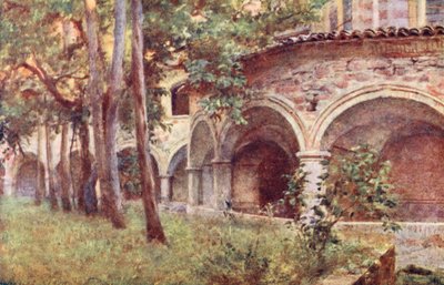 Klosteret S. Francesco, Assisi (farvelitografi) af Alberto Pisa