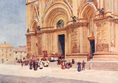 Duomo, Orvieto (farvelitografi) af Alberto Pisa
