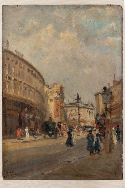 Regent Street (olie på plade) af Alberto Pisa
