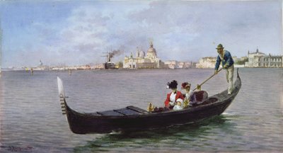 Ude på lagunen: Venedig (akvarel på papir) af Alberto Prosdocini or Prosdocimi