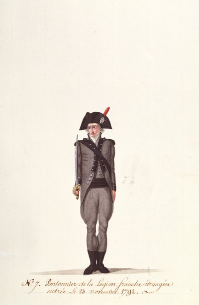 En pontoner fra den franske fremmedlegion, fra Coppetiers, 23. november 1792 af Albertus Gregorius