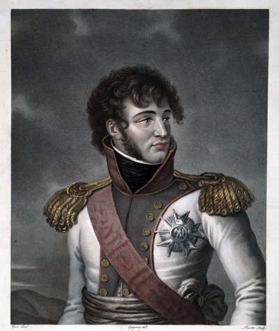 Portræt af Joachim Murat - Gregorius, Albert (1774-1853) - ca 1806 - Radering, akvarel - 48,5x38 - Privat samling af Albertus Gregorius